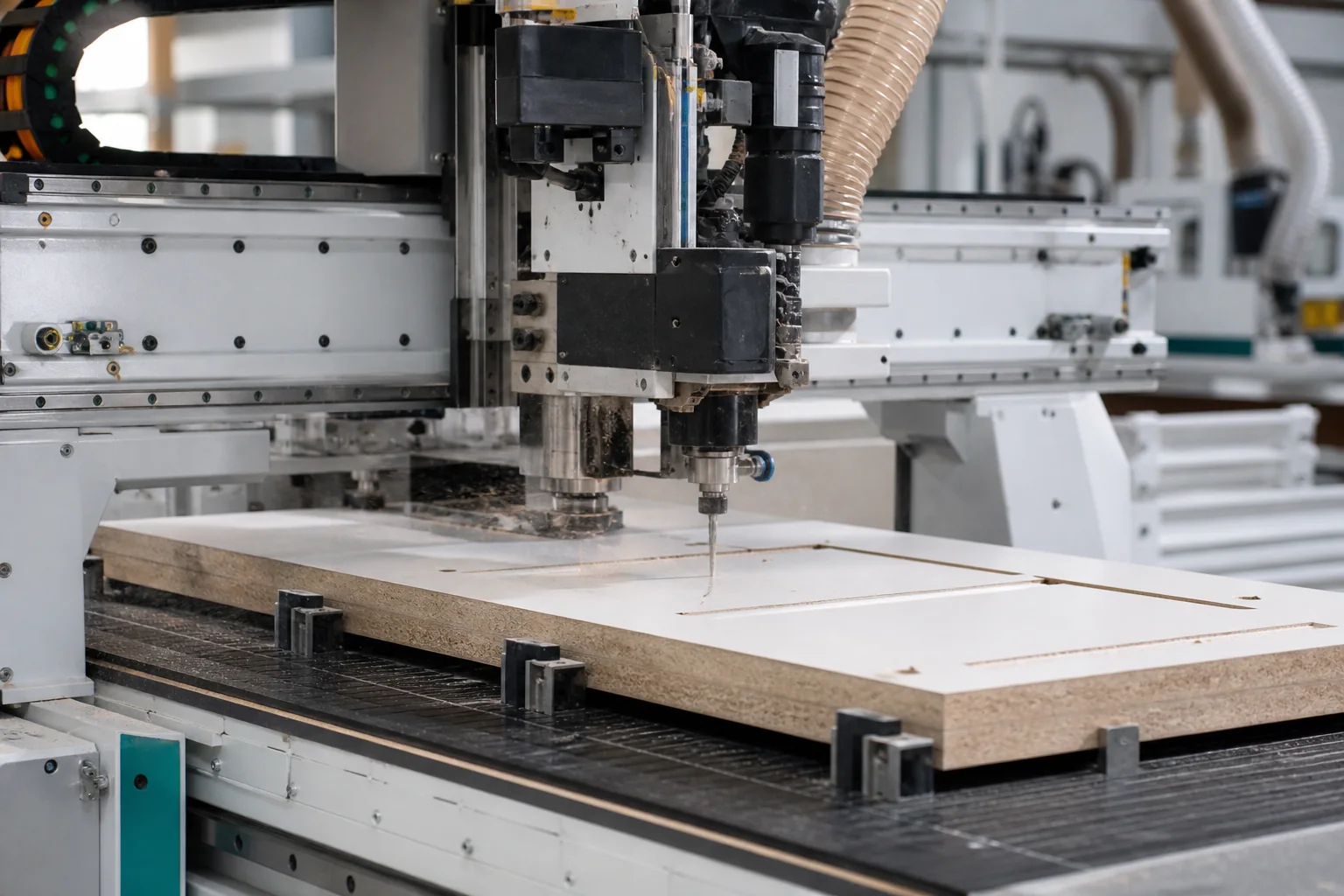 CNC машина обработваща детайл
